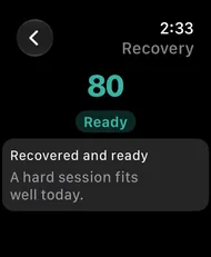 Pulse Coach Erholungsdetails auf der Apple Watch mit HRV und Ruhepuls